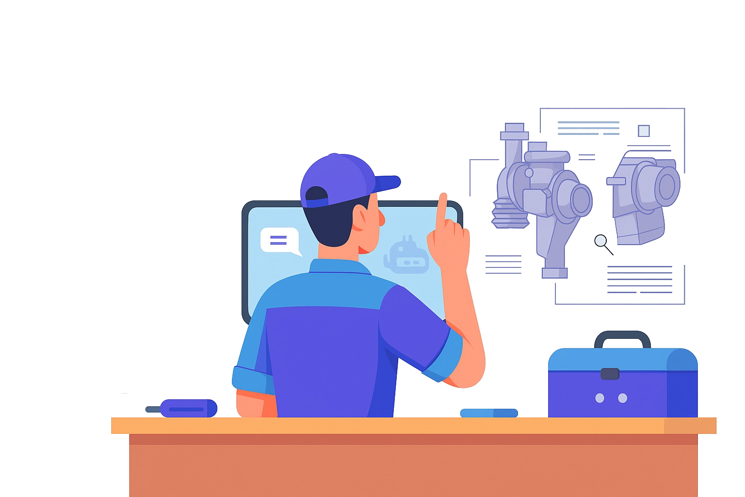 Ilustración de diagnóstico automotriz